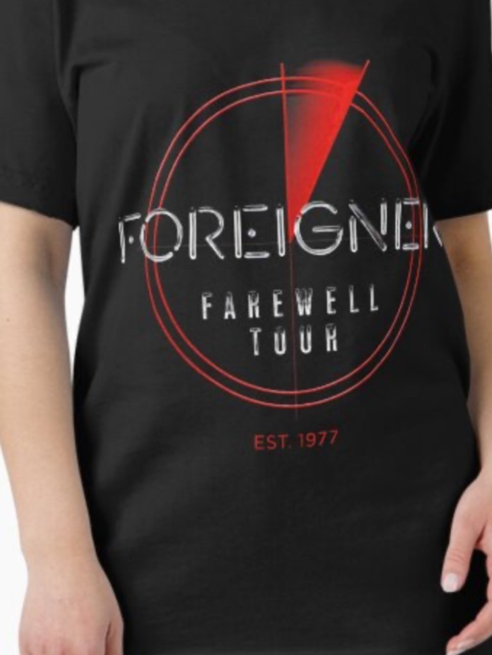 Gildan Black Foreigner Farewell Tour Tee with Red Graphic M
